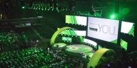 This picture of the Xbox 360 press conference gives an idea of the scale of the presentations.  